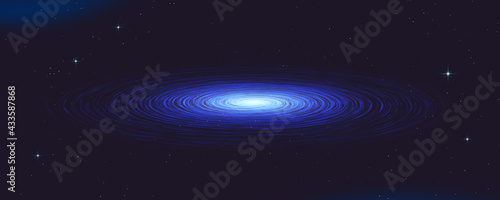 Blue spiral galaxy milky way abstract background vector illustration