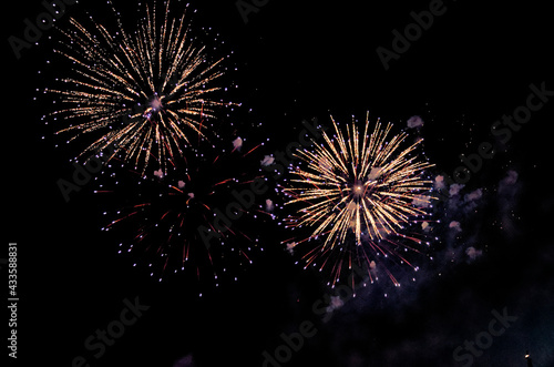 A Fireworks display at night