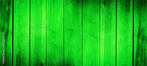Abstract grunge old neon green painted colored wooden boards texture - wood background banner
