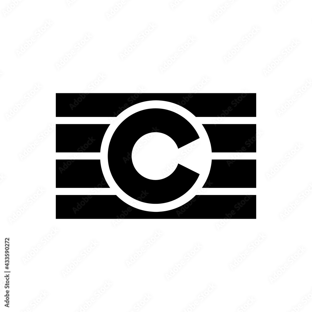 Football or Soccer Captain Band Vector icon in Glyph Style. The band captain is a sign of a
