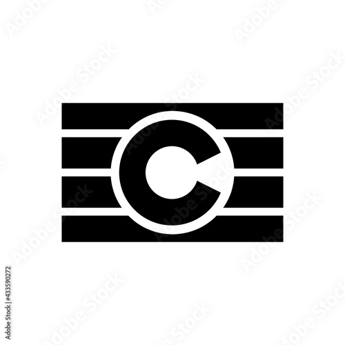 Football or Soccer Captain Band Vector icon in Glyph Style. The band captain is a sign of a soccer match team captain. Vector illustration icons can be used for apps, websites, or part of a logo.