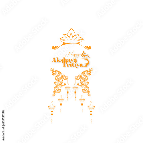 Vector  Illustration of Happy Akshaya Tritiya.