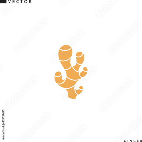 Ginger icon. Vector illustration. Isolated ginger root on white background