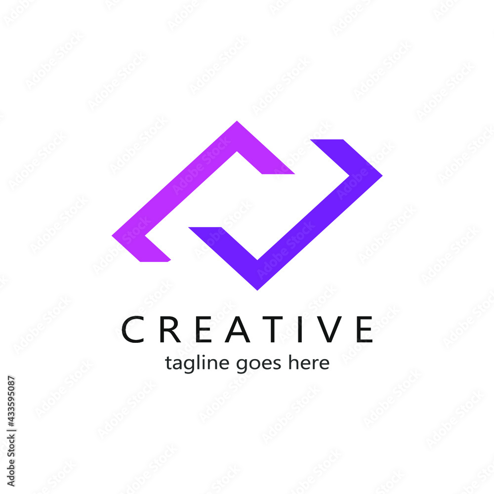 abstract logo two letter C in purple and pink color abstract logo two letter C in purple and pink color