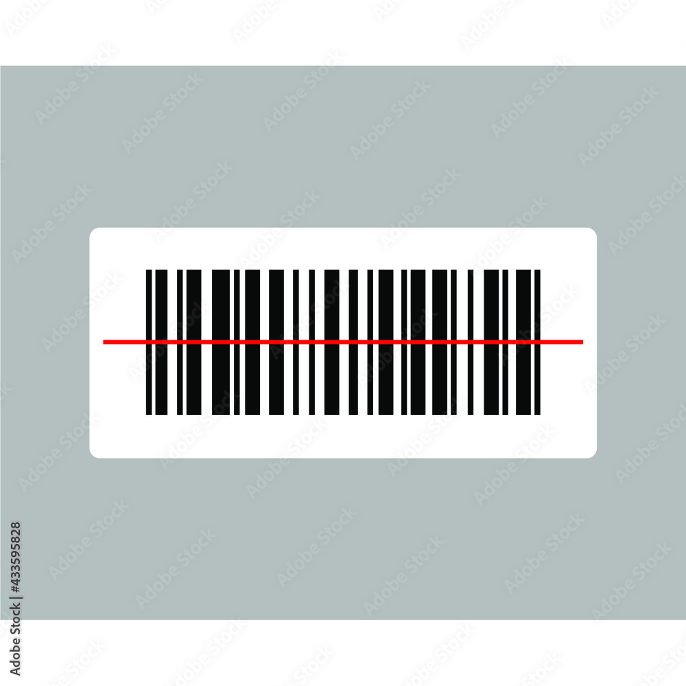 image of barcode in white box and red line in the middle image of barcode in white box and red line in the middle