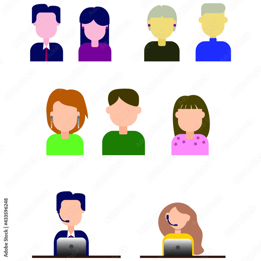 People icons, office workers, family People icons, office workers, family