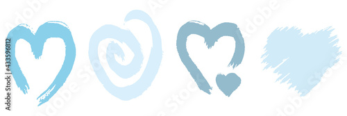 Herz, Set, Sammlung, blau