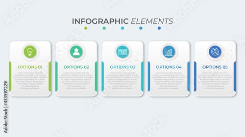 Presentation business infographic template with 5 option