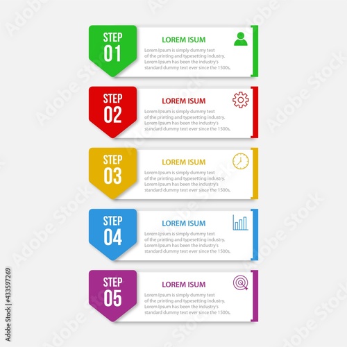 Presentation business infographic template with 5 option