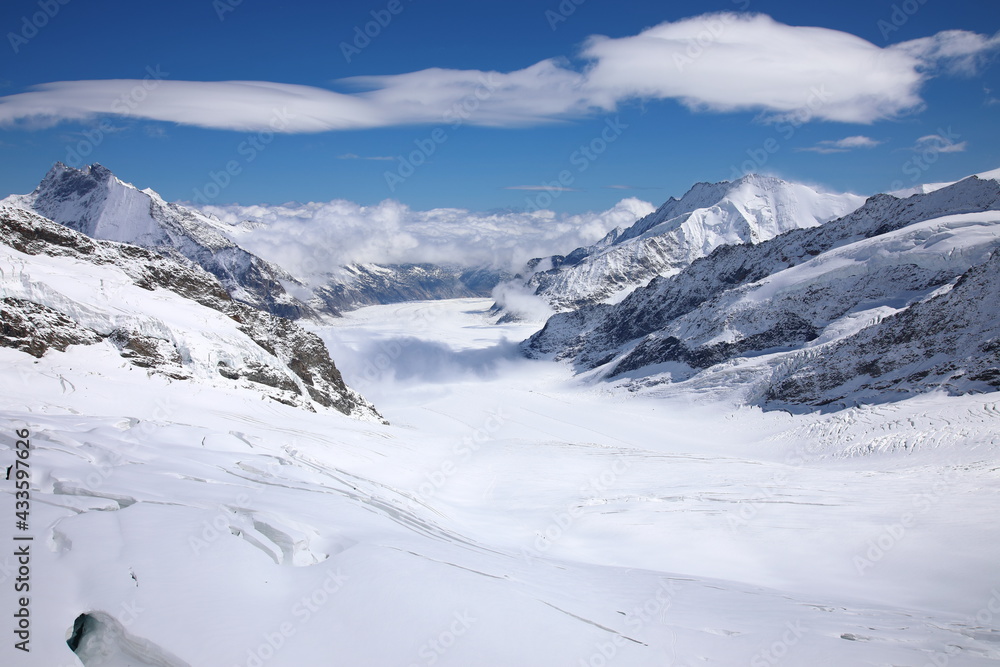 Views of Aletsch Glacier from Jungfraujoch, Switzerland