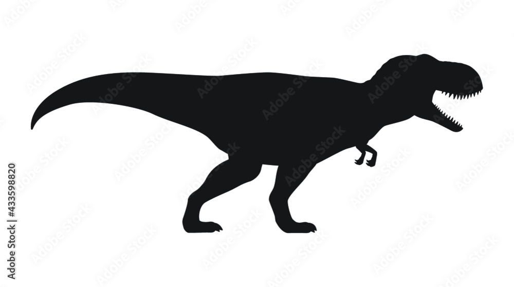 Tyrannosaurus silhouette icon sign, T-rex dinosaurs symbol design, Isolated on white background, Vector illustration Tyrannosaurus silhouette icon sign, T-rex dinosaurs symbol design, Isolated on white background, Vector illustration