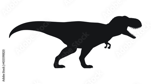 Tyrannosaurus silhouette icon sign, T-rex dinosaurs symbol design, Isolated on white background, Vector illustration