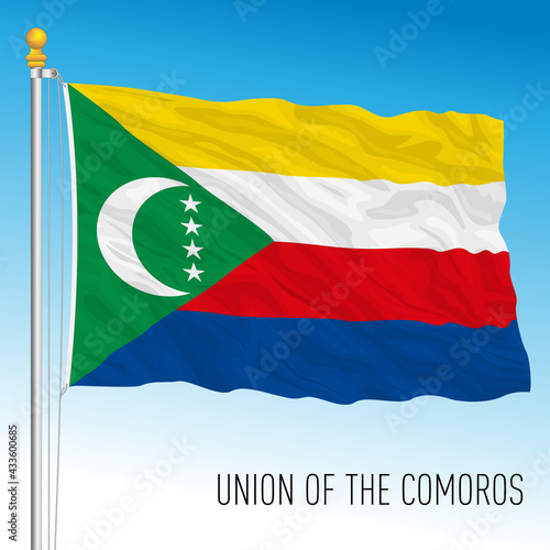 Comoros islands official national flag  indian ocean  vector illustration