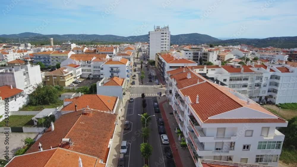 Aerial overview of urban town center of Sao Bras de Alportel in Algarve, Portugal. Aerial overview of urban town center of Sao Bras de Alportel in Algarve, Portugal.