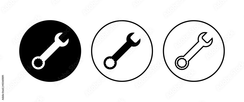 Wrench icon set. repair icon vector. tools icon vector Wrench icon set. repair icon vector. tools icon vector