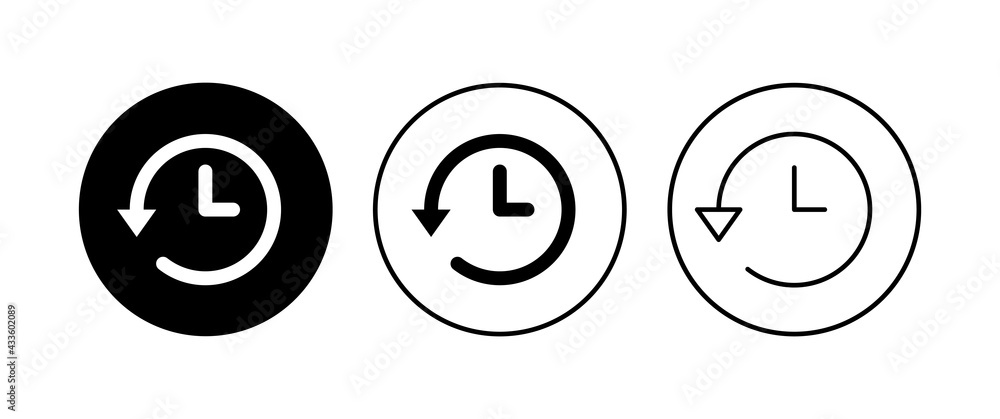History icon set. recent event history History icon set. recent event history
