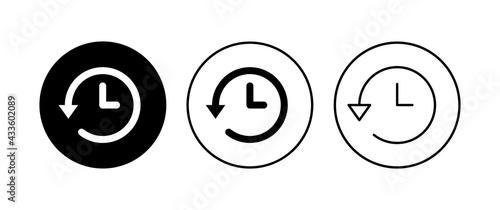 History icon set. recent event history