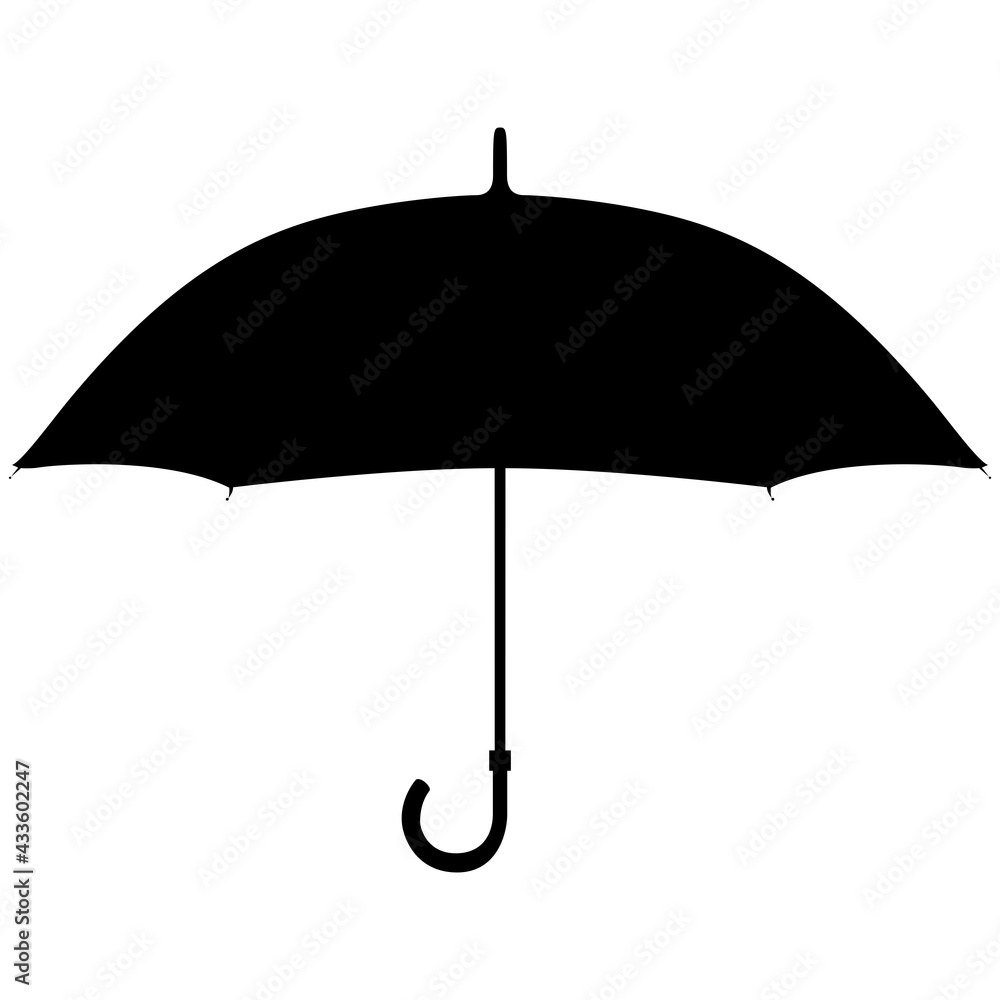 Umbrella. Black silhouette on a white background. Umbrella. Black silhouette on a white background.
