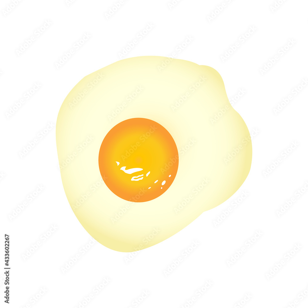 Fried egg for breakfast on a white background. Fried egg for breakfast on a white background.