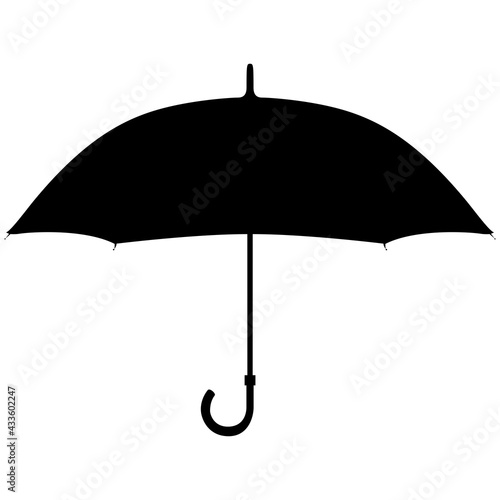 Umbrella. Black silhouette on a white background.