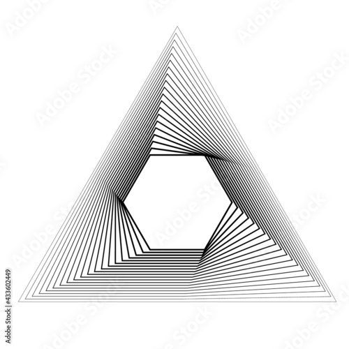 Lines Vector Triangle and hexagon Background . Modern Geometrical Design Template .