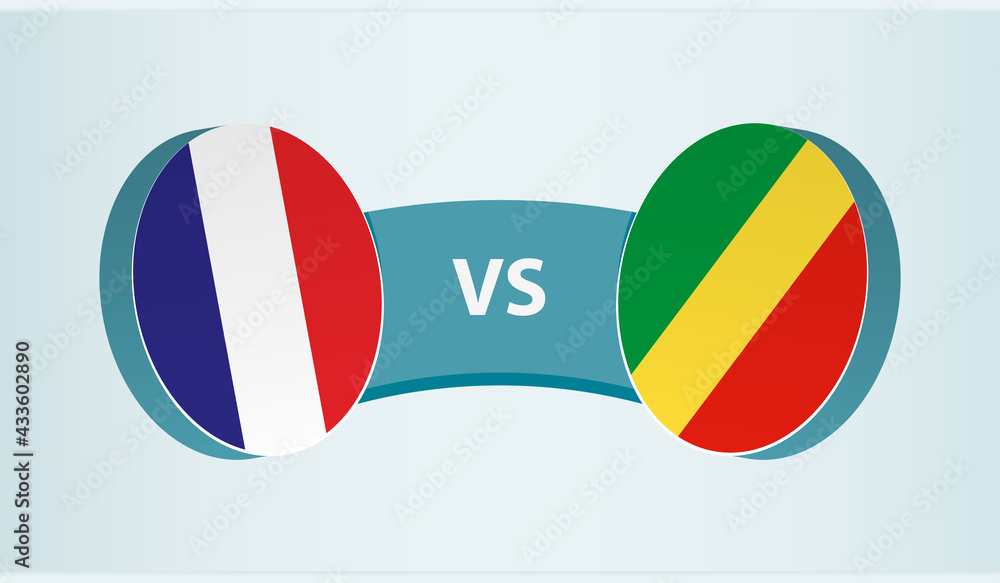 France versus Congo, team sports competition concept. France versus Congo, team sports competition concept.