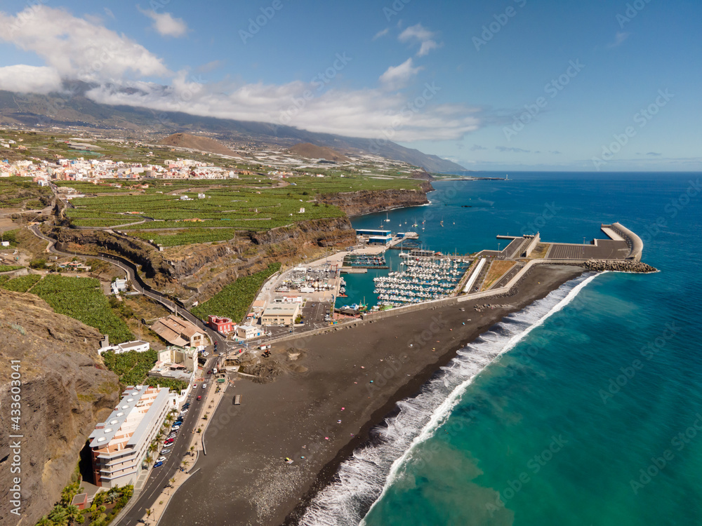 Aerial view on Puerto de Tazacorte, La Palma, Canary Islands, Spain