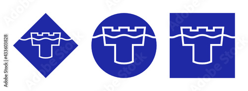 Tyne & Wear flag icon set. isolated on white background 
