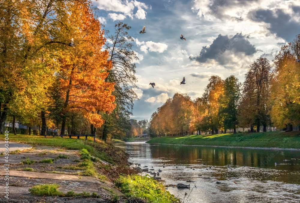 Autumn and Olza, Cieszyn, Poland