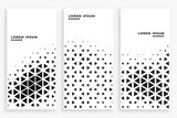 abstract triangle halftone pattern set