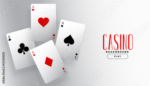 four playing casino ace cards background