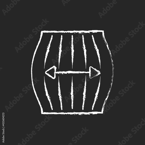 Stretch fabric property chalk white icon on black background. Stretchable synthetic and knitted fibers. Special material for active wear. Isolated vector chalkboard illustration