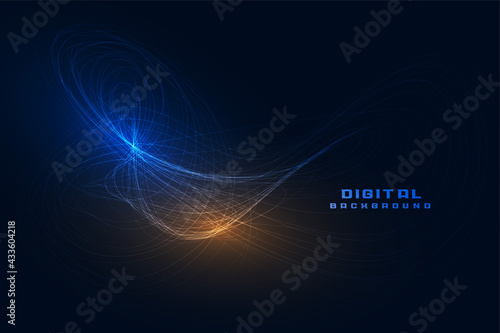 abstract wave lines technology background