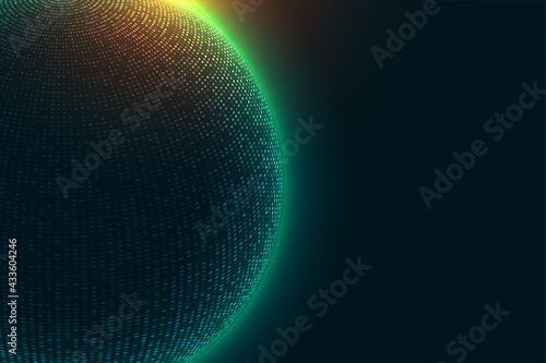 technology particle sphere with glowing lights background