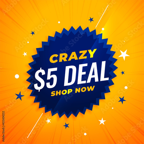 crazy five dollar deal banner
