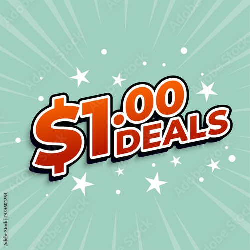 dollar one deals sticker background