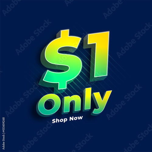 dollar one only sale banner