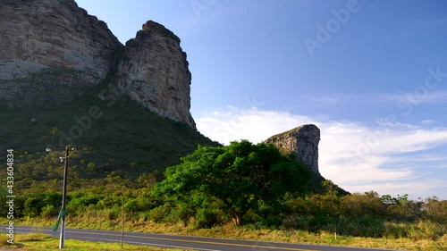 Morro do Pai Inacio at Chapada Diamantina National Park, Bahia, Brazil, near Lencois city. Camera slowly pans right photo