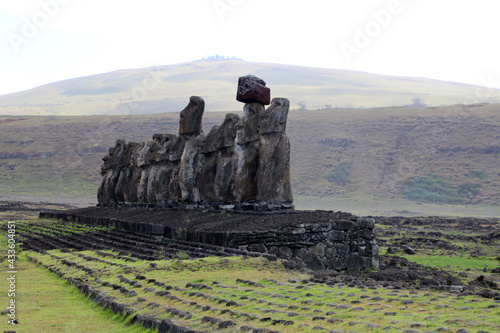 The Moai`s Ahu Tongariki in the morning, Easter Island, Rapa Nui, Chile, South America