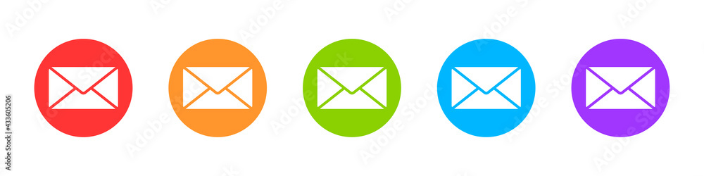 Email icons set isolated on white background. Concept of mail, envelope, letter or message. Vector illustration Email icons set isolated on white background. Concept of mail, envelope, letter or message. Vector illustration