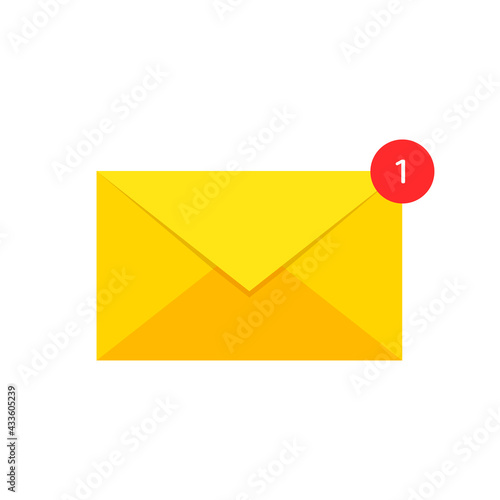 Email. Envelope isolated on a white background. Mail, letter or message concept. Flat style. Vector illustration