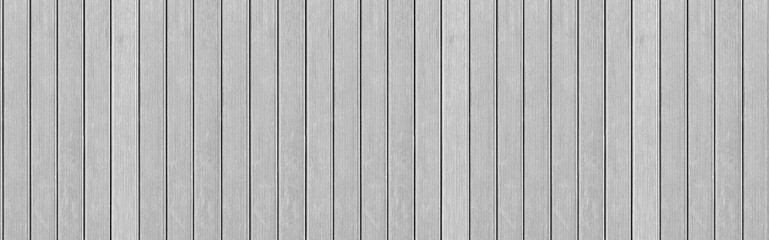 Panorama of White solid wood flooring for outdoor floors texture and background seamless