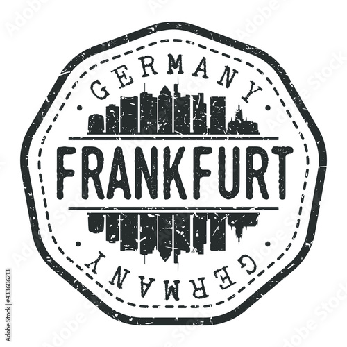 Frankfurt, Germany Stamp Skyline Postmark. Silhouette Postal Passport. City Round Vector Icon. Vintage Postage Design.