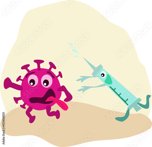 Image of coronavirus runaway from vaccination