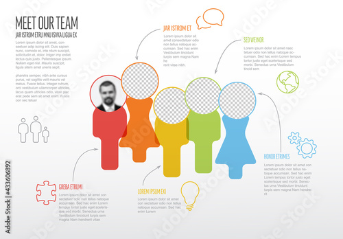 Company team presentation template with profile photos