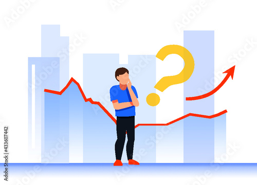 Hesitation, doubt, confusion, bottom hunting, exchange rate, growth, rise, percentage, financial management, investment, fund, savings, currency, appreciation, finance, profit, wealth, value, investme