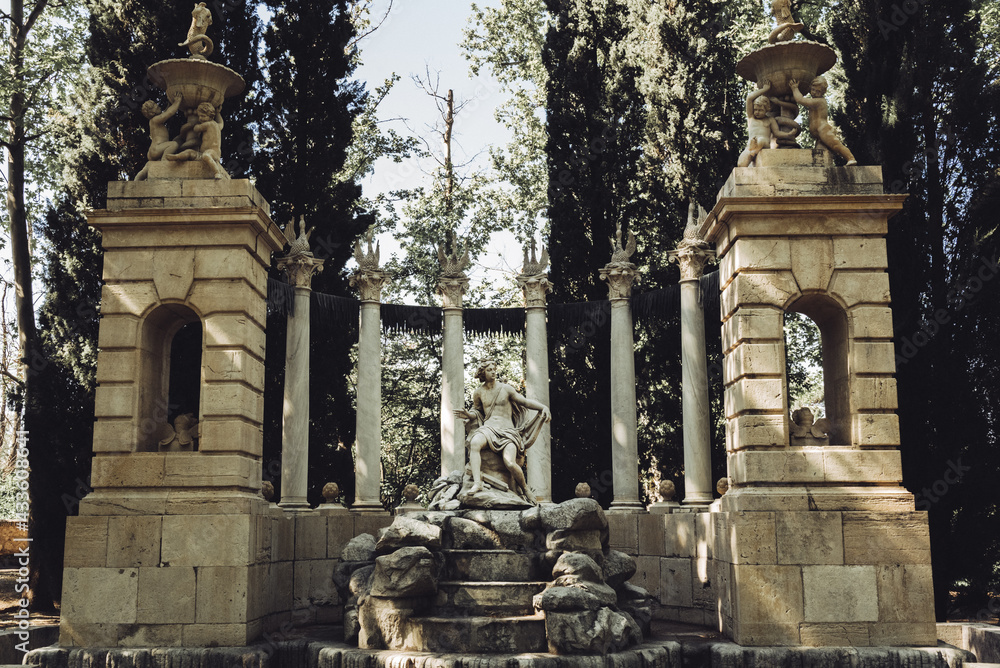 antique monumental fountain in the park