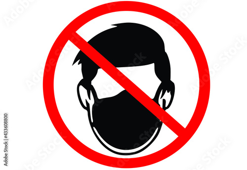 No face mask wearing zone sign illustration vector