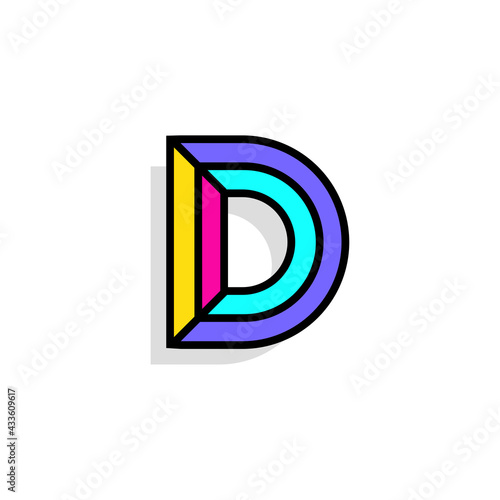 Colorful Vector Chisel Letter D