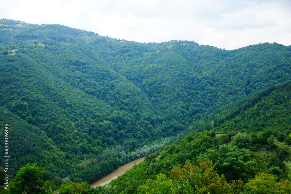 River flowing between mountains